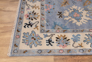 9x12 Blue Oushak Hand Knotted Turkish Style Rug, Colorful Oushak Modern Rugs, #8392