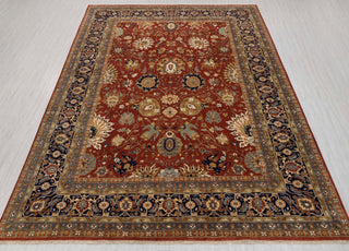 10x14 Red Blue Persian Reproduction Tabriz High Density Premium Quality Hand Knotted Soft Wool Rug I G-10680