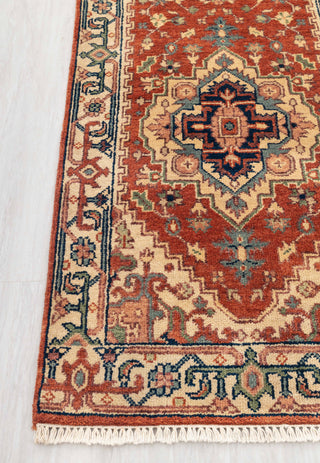 2.6x14Ft. Red Serapi Persian Reproduction Runner Rug Hand Knotted Wool Soft and Plush Feel #G-11472