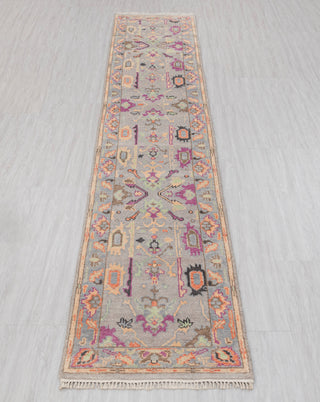 2.6x12 Foot Oushak Runner Rug Hand Knotted Wool Soft, Thick and Plush Feel #G-11473