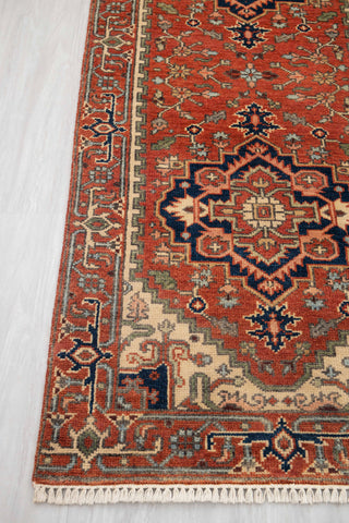 2.6x10 Foot Red Serapi Persian Reproduction Runner Rug Hand Knotted Wool Soft and Plush Feel #G-11476
