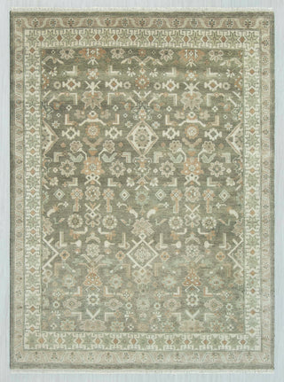 9x12 Olive Green Oushak Wool Rug
