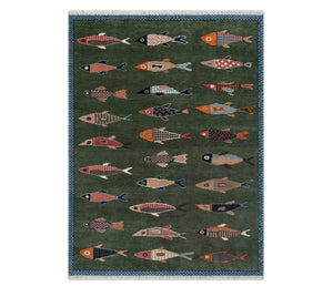 5x8 Fish Pattern Runner Rug