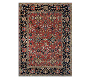 Vermilion- 9x12 Mahal Persian Red Wool Rug