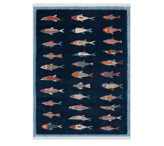 Marina Hand Knotted Fish Pattern Wool Rug