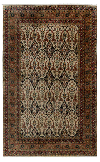 6x9 Ivory Cream High Quality Hand Knotted Wool Rug, Beige-Rust..#5557