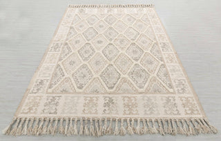 Natural Ivory Wool Moroccan Inspired Rug Hand Woven Bohemian Decor Inspired, Boho Scandinavian Decor-#AS-5