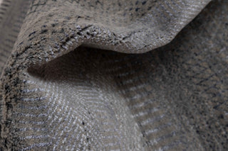 3x5 Gray Savannah Striped Handmade Rug Modern Wool and Silk Rug #5135-A (90x150 Cms.)