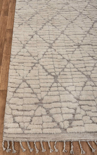 Moroccan Ivory/ Grey Beni Ourain Berber Shag Boho Hand Knotted Wool Rug, CUSTOMIZE in any size-MM-10