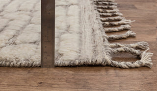 Moroccan Ivory/ Grey Beni Ourain Berber Shag Boho Hand Knotted Wool Rug, CUSTOMIZE in any size-MM-10