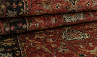 2.7x10 Stairs Rug Red Navy Retro High Quality Vintage Finish Hand Knotted Wool Rug, Rug-5831