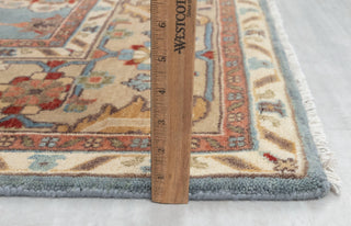 8x10 Blue Tan High Quality Hand Knotted Persian Inspired Hand Spun Wool Rug #3592