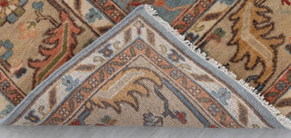 8x10 Blue Tan High Quality Hand Knotted Persian Inspired Hand Spun Wool Rug #3592