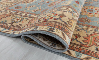 8x10 Blue Tan High Quality Hand Knotted Persian Inspired Hand Spun Wool Rug #3592