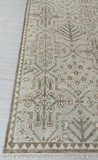 Soft Green Grey Turkish Wool Oushak Design Hand Knotted Hand Spun Wool Rug #Customise in Any Size.SE-2