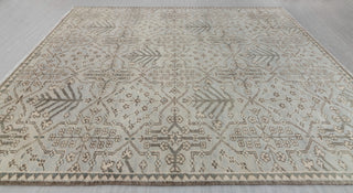 Soft Green Grey Turkish Wool Oushak Design Hand Knotted Hand Spun Wool Rug #Customise in Any Size.SE-2