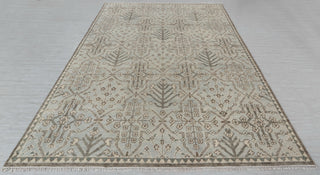 Soft Green Grey Turkish Wool Oushak Design Hand Knotted Hand Spun Wool Rug #Customise in Any Size.SE-2