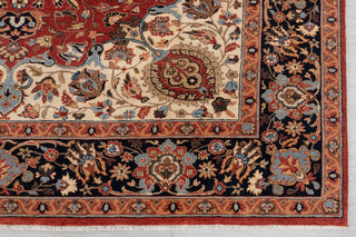 8x10 Red Blue Coral Persian Reproduction High Quality Classic Hand Knotted Wool Rug #3597