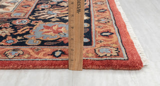 8x10 Red Blue Coral Persian Reproduction High Quality Classic Hand Knotted Wool Rug #3597