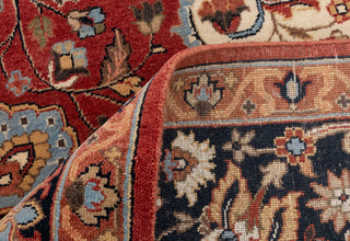 8x10 Red Blue Coral Persian Reproduction High Quality Classic Hand Knotted Wool Rug #3597