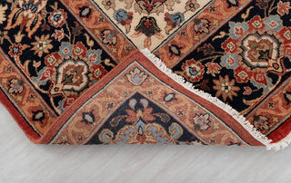 8x10 Red Blue Coral Persian Reproduction High Quality Classic Hand Knotted Wool Rug #3597