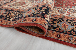 8x10 Red Blue Coral Persian Reproduction High Quality Classic Hand Knotted Wool Rug #3597