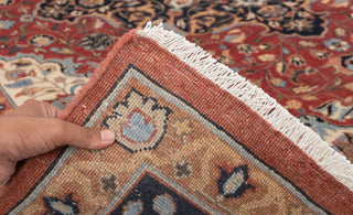 8x10 Red Blue Coral Persian Reproduction High Quality Classic Hand Knotted Wool Rug #3597