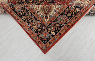 8x10 Red Blue Coral Persian Reproduction High Quality Classic Hand Knotted Wool Rug #3597
