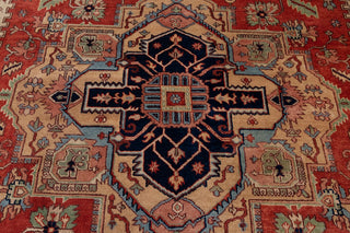 Red Blue Heriz Serapi Classic Retro high Quality Rug Hand Knotted 100% Wool Rug, Rug- Se-45