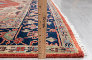 Red Blue Heriz Serapi Classic Retro high Quality Rug Hand Knotted 100% Wool Rug, Rug- Se-45