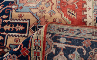Red Blue Heriz Serapi Classic Retro high Quality Rug Hand Knotted 100% Wool Rug, Rug- Se-45