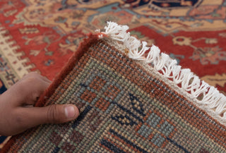 Red Blue Heriz Serapi Classic Retro high Quality Rug Hand Knotted 100% Wool Rug, Rug- Se-45