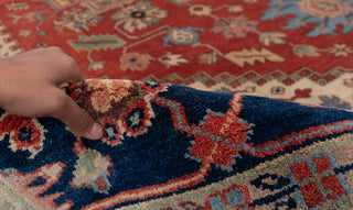 Red Blue Heriz Serapi Classic Retro high Quality Rug Hand Knotted 100% Wool Rug, Rug- Se-45