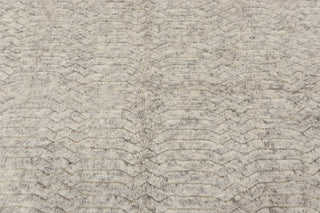 Gray Ivory Zigzag Pattern Design Rug Beni Ourain Berber Shag Boho Hand Knotted Wool Rug, CUSTOMIZE in any size-MT-1