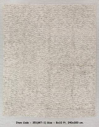 Gray Ivory Zigzag Pattern Design Rug Beni Ourain Berber Shag Boho Hand Knotted Wool Rug, CUSTOMIZE in any size-MT-1