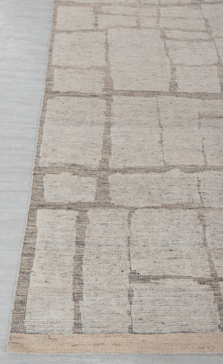 Distressed Ivory White L.Brown Wool Bohemian Handknotted Moroccan 100% WOOL Rug !!Free Shipping!! MRC-17 - 20709