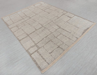 Distressed Ivory White L.Brown Wool Bohemian Handknotted Moroccan 100% WOOL Rug !!Free Shipping!! MRC-17 - 20709