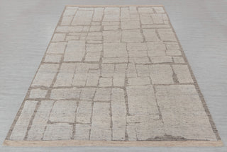 Distressed Ivory White L.Brown Wool Bohemian Handknotted Moroccan 100% WOOL Rug !!Free Shipping!! MRC-17 - 20709