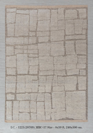 Distressed Ivory White L.Brown Wool Bohemian Handknotted Moroccan 100% WOOL Rug !!Free Shipping!! MRC-17 - 20709