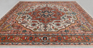 Rust Coral Serapi Classic Persian Retro high Quality Rug Hand Knotted 100% Wool Rug, Rug- Se-65/ Se-57