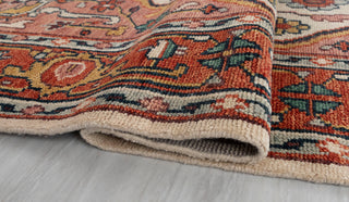 Rust Coral Serapi Classic Persian Retro high Quality Rug Hand Knotted 100% Wool Rug, Rug- Se-65/ Se-57