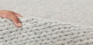 Light Grey Chunky Wool Felted High Quality Nordic scandinavian Modern Design Hand Woven Wool Flatweave Rug, Customize in any size-4761