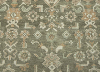 9x12 Olive Green Oushak Wool Rug