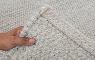 Light Grey Chunky Felted Soft Wool Rug Modern Design Hand Woven Wool Flatweave Rug, Customize in any size-4758 tn-75