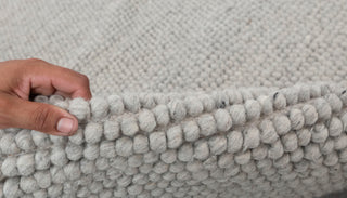 Light Grey Chunky Felted Soft Wool Rug Modern Design Hand Woven Wool Flatweave Rug, Customize in any size-4758 tn-75