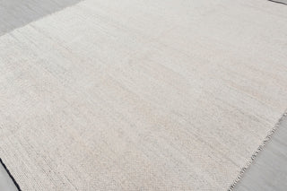 Ivory White Solid Pebbles Pattern Modern Design Hand Woven Wool Flatweave Rug, Customize in any size-TN-42