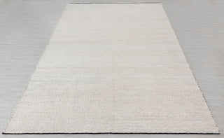 Ivory White Solid Pebbles Pattern Modern Design Hand Woven Wool Flatweave Rug, Customize in any size-TN-42