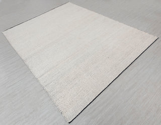 Ivory White Solid Pebbles Pattern Modern Design Hand Woven Wool Flatweave Rug, Customize in any size-TN-42