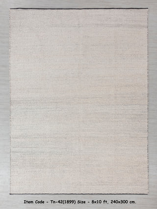 Ivory White Solid Pebbles Pattern Modern Design Hand Woven Wool Flatweave Rug, Customize in any size-TN-42