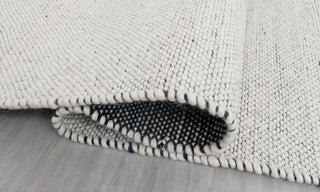 Ivory White Solid Pebbles Pattern Modern Design Hand Woven Wool Flatweave Rug, Customize in any size-TN-42